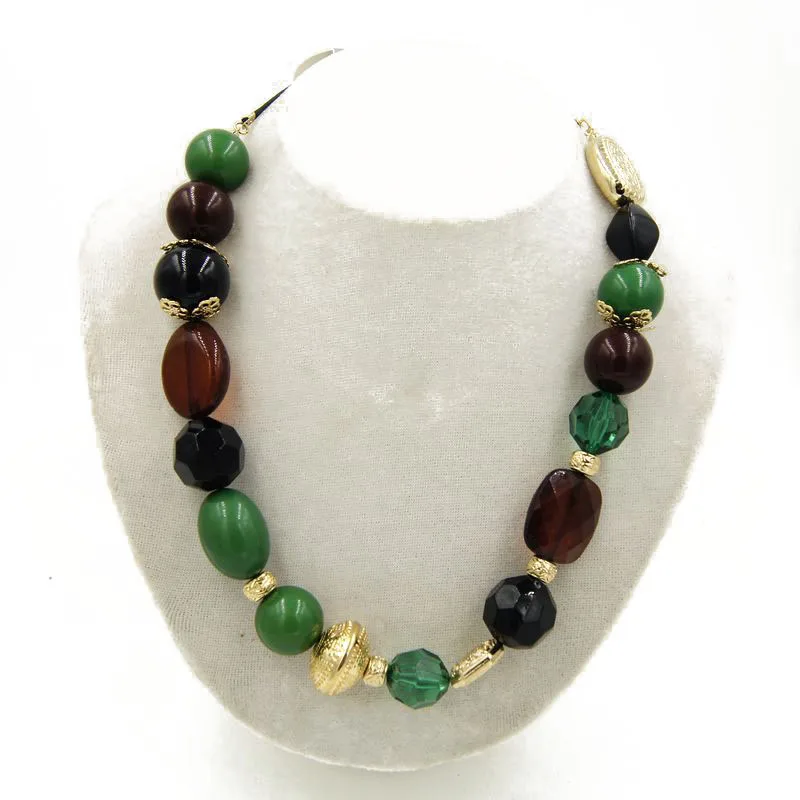 

Foreign trade fashion light luxury glass crystal niche vintage necklace