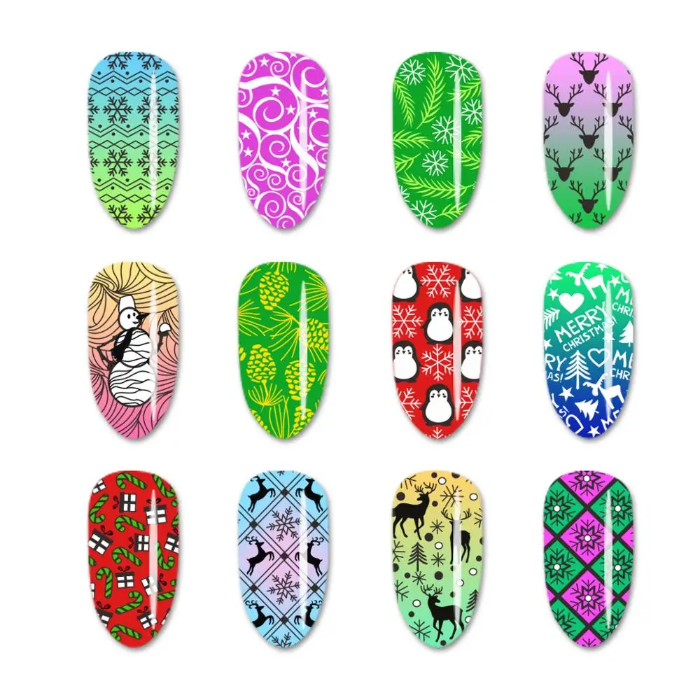 BEAUTYBIGBANG 6*12 см Рождественский шаблон штамповки ногтей Fstaival лак для изображение