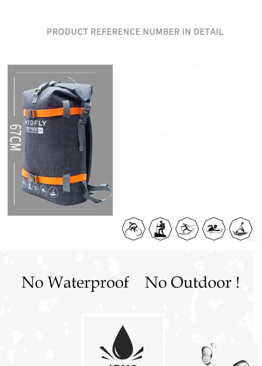 HYDFLY 20L 600D ТПУ Спорт Пляж водонепроницаемый водостойкий рюкзак сумка для водонепроницаемого плавания Кемпинг Дрифтинг сумка рюкзак