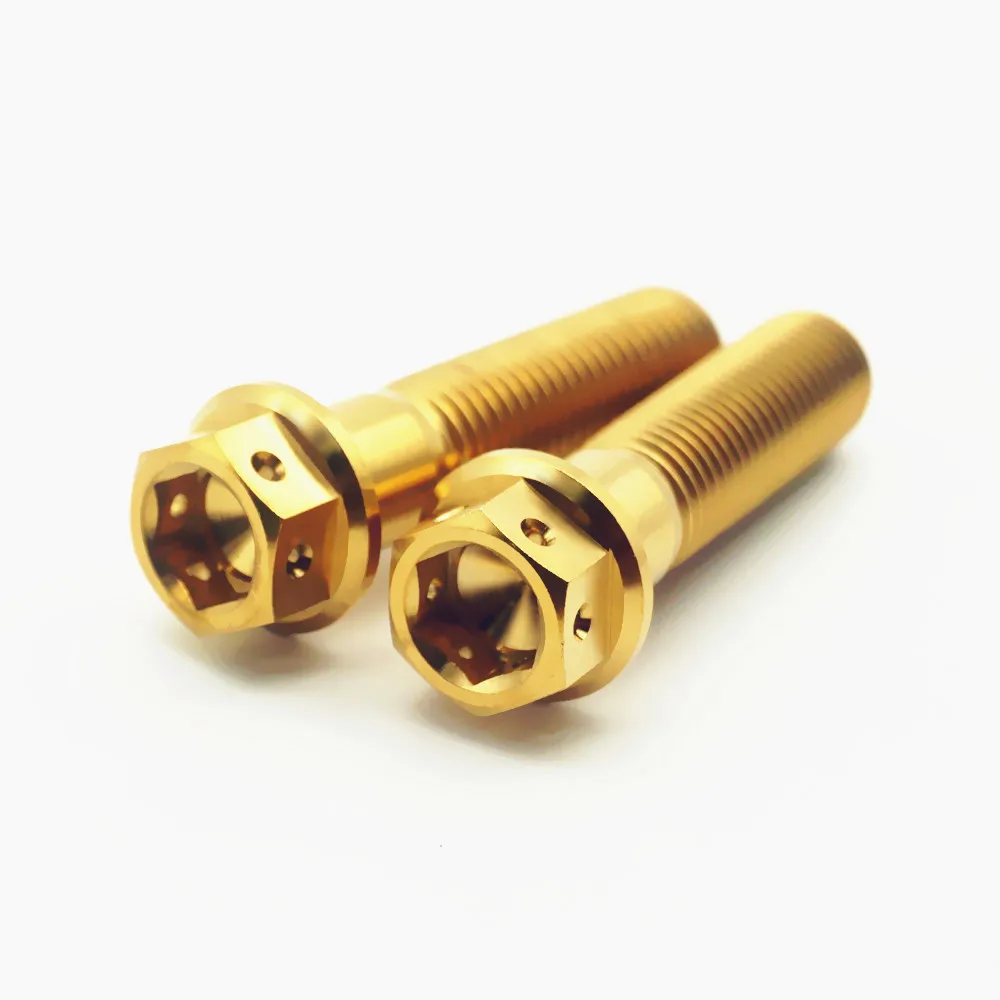2 шт. Титановые Болты M10 20 30 35 40 50 мм MTB золотой цвет двойной привод полый фланец