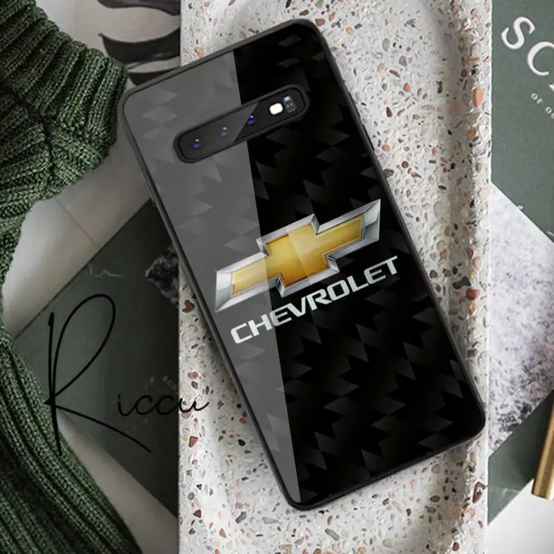 

Luxury car brand Chevrolet Phone Case Tempered Glass For Samsung S20 Plus S7 S8 S9 S10E Plus Note 8 9 10 Plus A7 2018