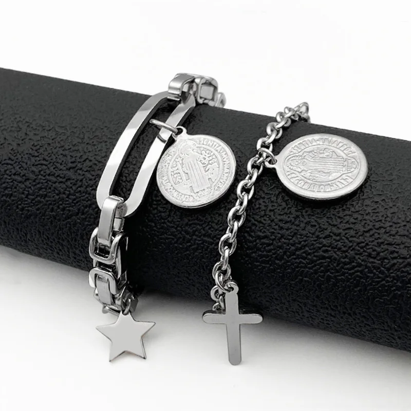 

Fashion Titanium Steel Jesus Bracelet Stainless Steel Couple Cross Bracelet All-match Jewelry hot sale