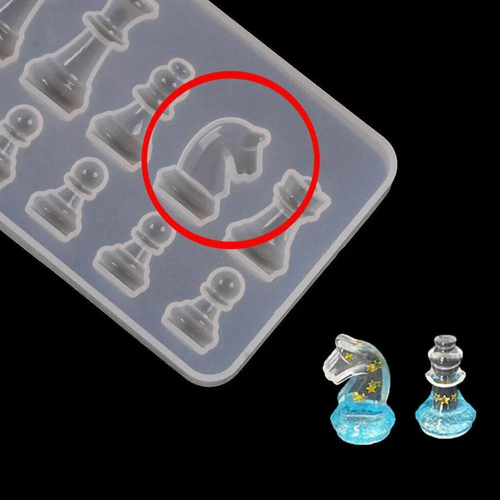 

Silicone Baking Mold For Resin International Chess Silicone Clay Resin For Jewelry Molds Pendant Resin Shape Epoxy DIY D5M6