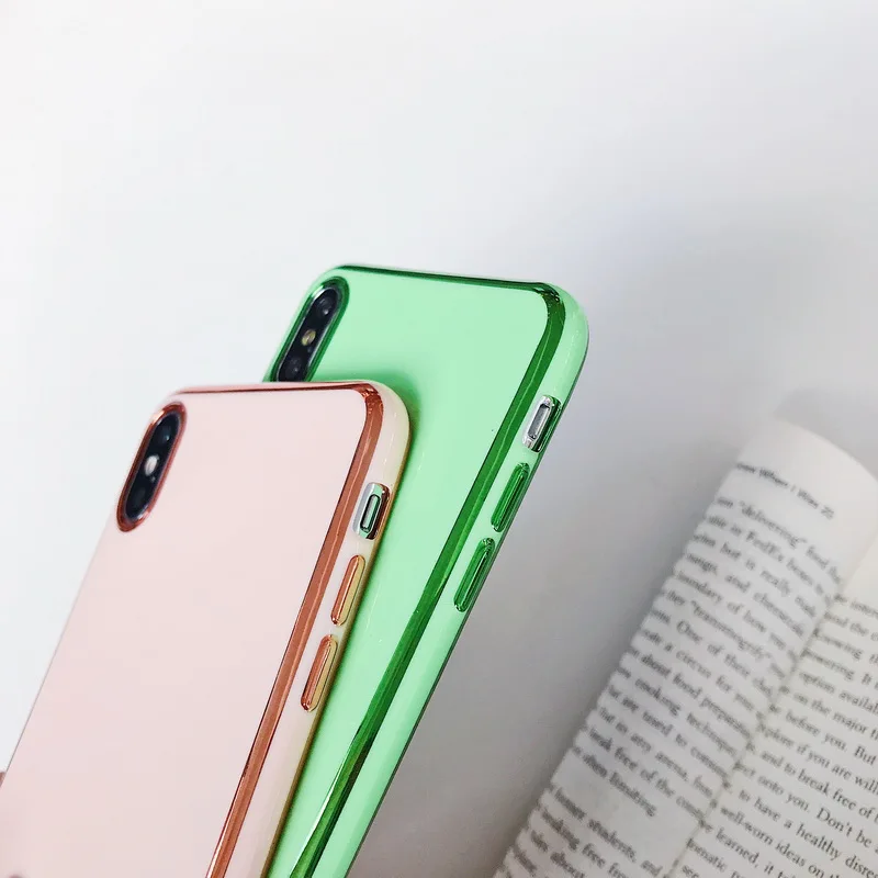 Корпус телефона с гальваническим покрытием для samsung Galaxy A50 A70 A30 A40 S9 S10 плюс S10e Note 9 чехол тонкий мягкий силиконовый чехол Крышка средств