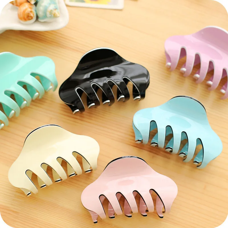 Женская заколка для волос однотонная Заколка-краб | Красота и здоровье