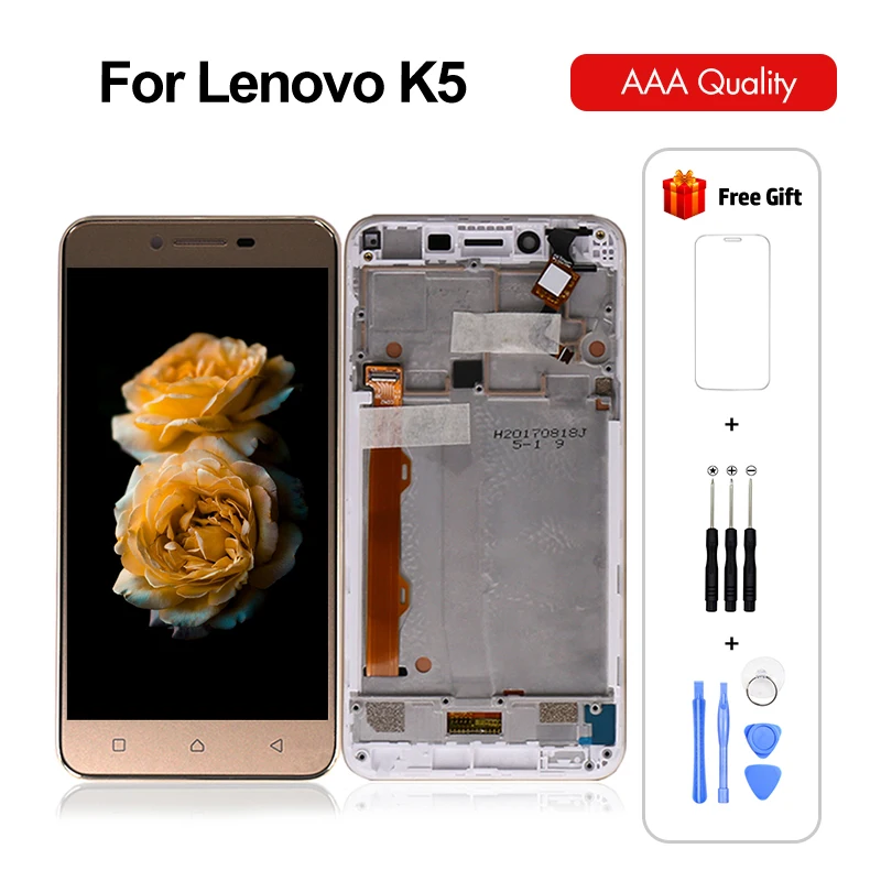 Новый оригинальный для Lenovo K5 ЖК дисплей сенсорный экран дигитайзер + рамка Vibe
