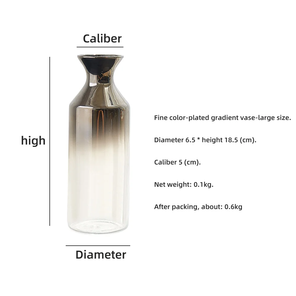 

Nordic Style Gradual Change Terrarium Glass Containers Flower Vase Arrangement Vase Decoration Home Gold Vase Wedding Vase