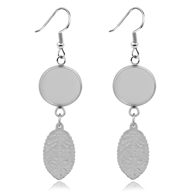 6pcs/lot 10 12 14 16 18 20mm Stainless Steel Blank Post Earring Stud Base Pins With Earring Plug Supplies For DIY Jewelry Making