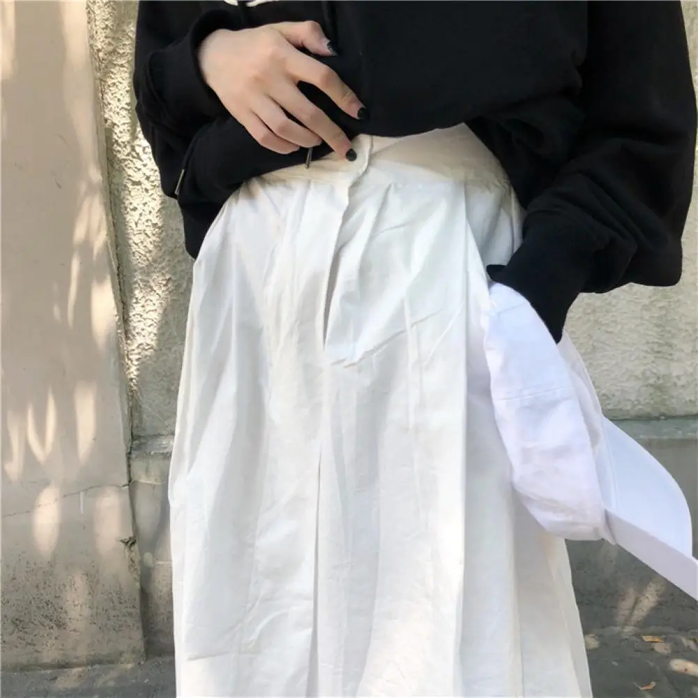 

Pleated Maxi Skirts Womens Summer Solid Color High Waist Long Skirt Women Lady Casual Loose Pleated Irregular Hem Long Skirt