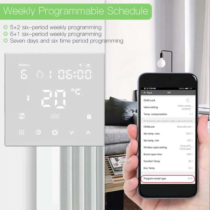 

Wifi Touch Screen Underfloor Room Thermostat Water Gas Boiler Electric Heating 3A 16A APP Remote Weekly Programmable G8TB