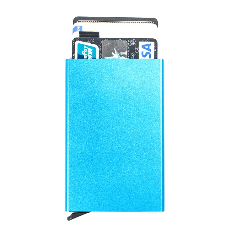 

Newest ArrivalAluminum Wallet Pouch ID Credit Card Holder Organizer Automatic Pop-up Credit Card Case Portable Slim Wallet