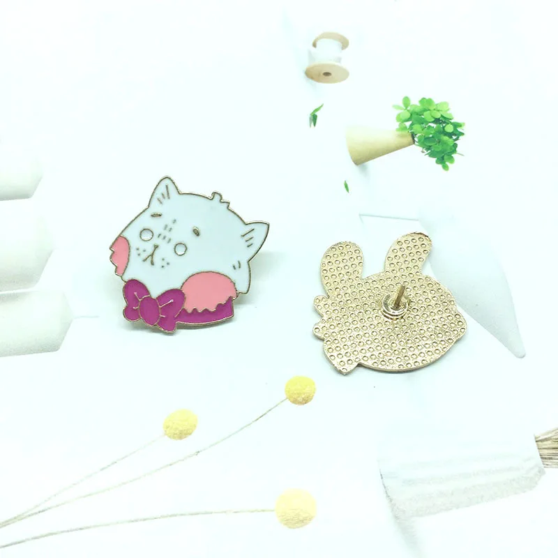 Значки с героями мультфильмов милый бант кошки Броши кролик Для женщин