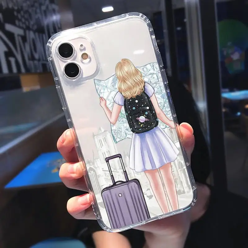 

Best Friends forever girl travel are Phone Case Transparent soft For iphone 5 5s 5c se 6 6s 7 8 11 12 plus mini x xs xr pro max