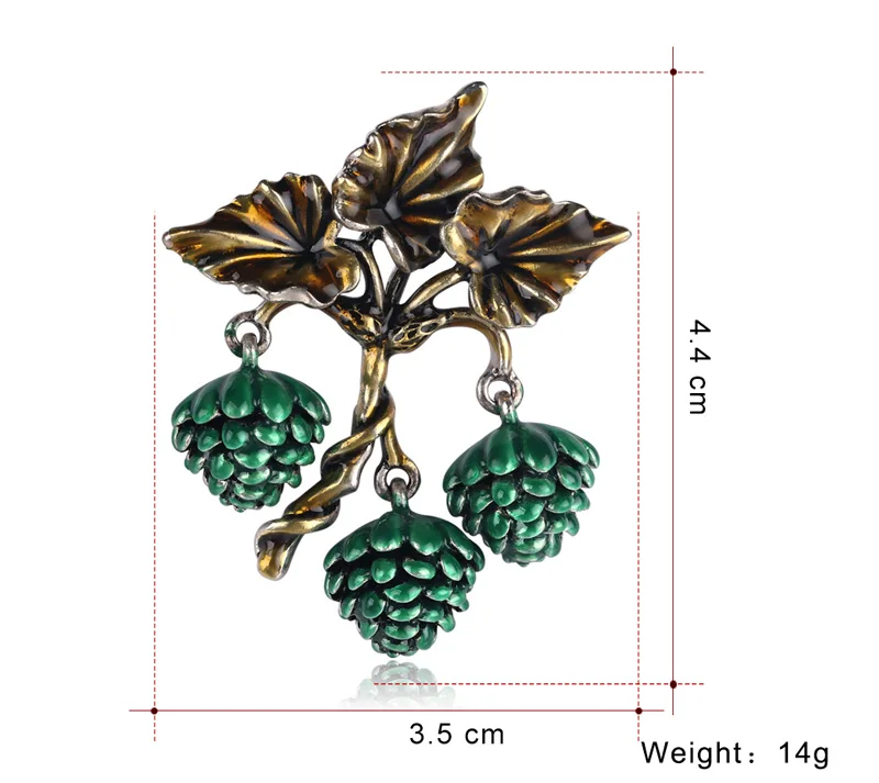 New Fashion Pine Cone Brooches Summer Elegant Plant Pin Wedding Bouquet Brooch For Woman Party Dress Coat Jewelry Accessories