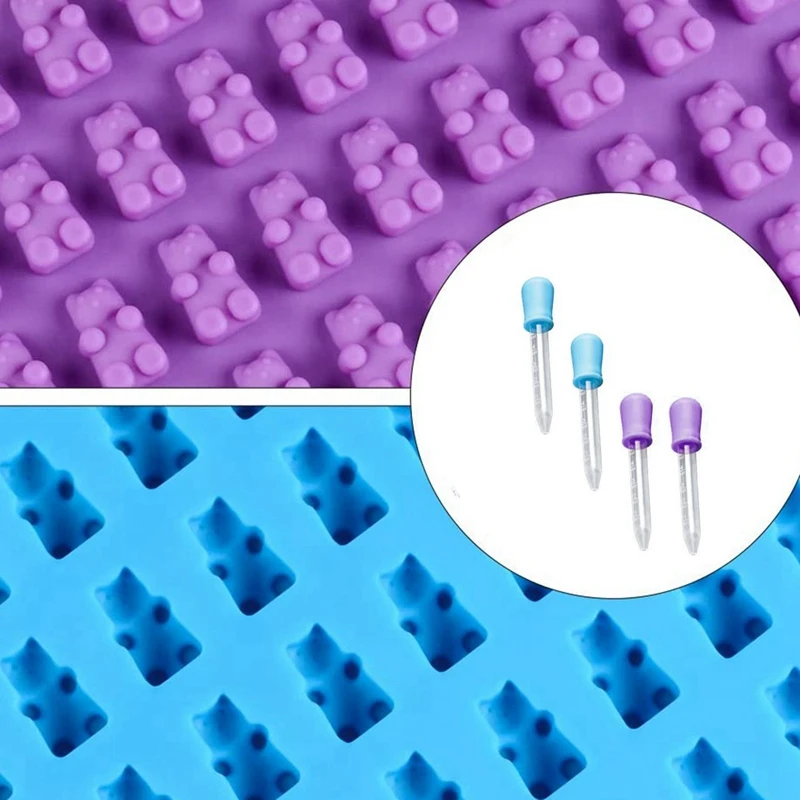 50 ярких силиконовых конфет в виде медведя с 4 капельницами для самостоятельного