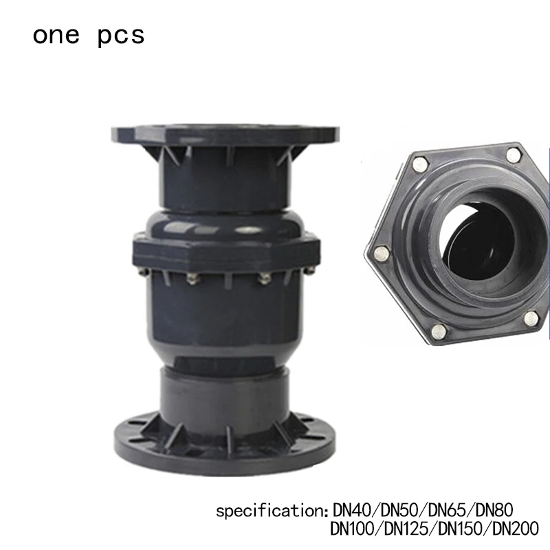 ПВХ обратный клапан в одну сторону водяной насос заслонка фланцевый DN40