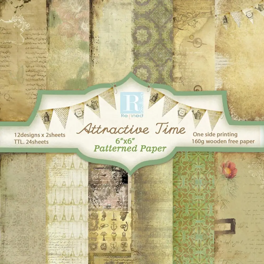 24 шт. фоновые бумажные открытки с односторонним рисунком для самостоятельного