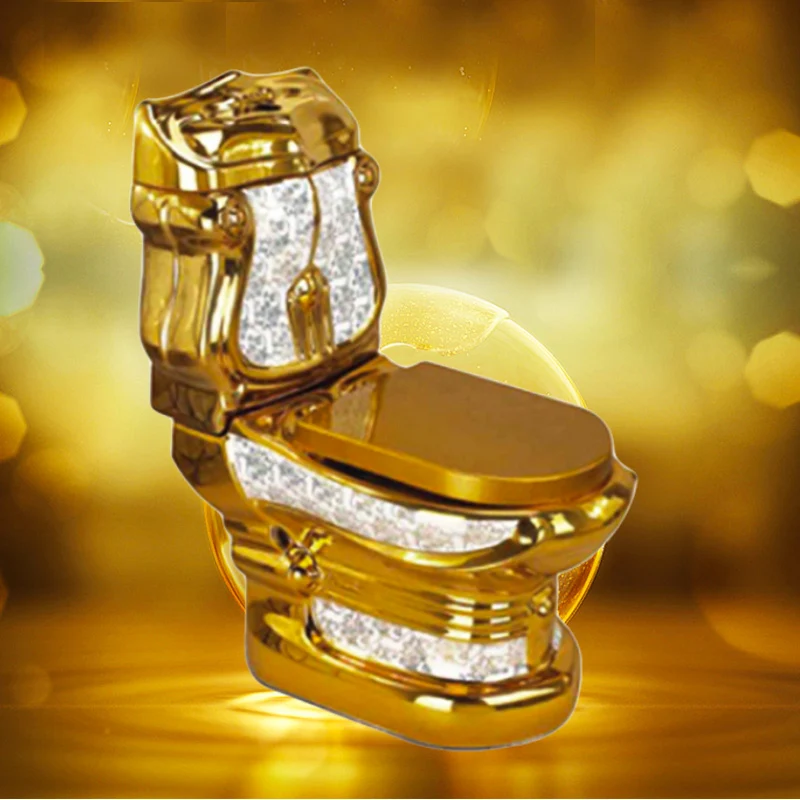 Европейский стиль позолоченный дворцовый туалет родной Золотой Ретро Рельефный