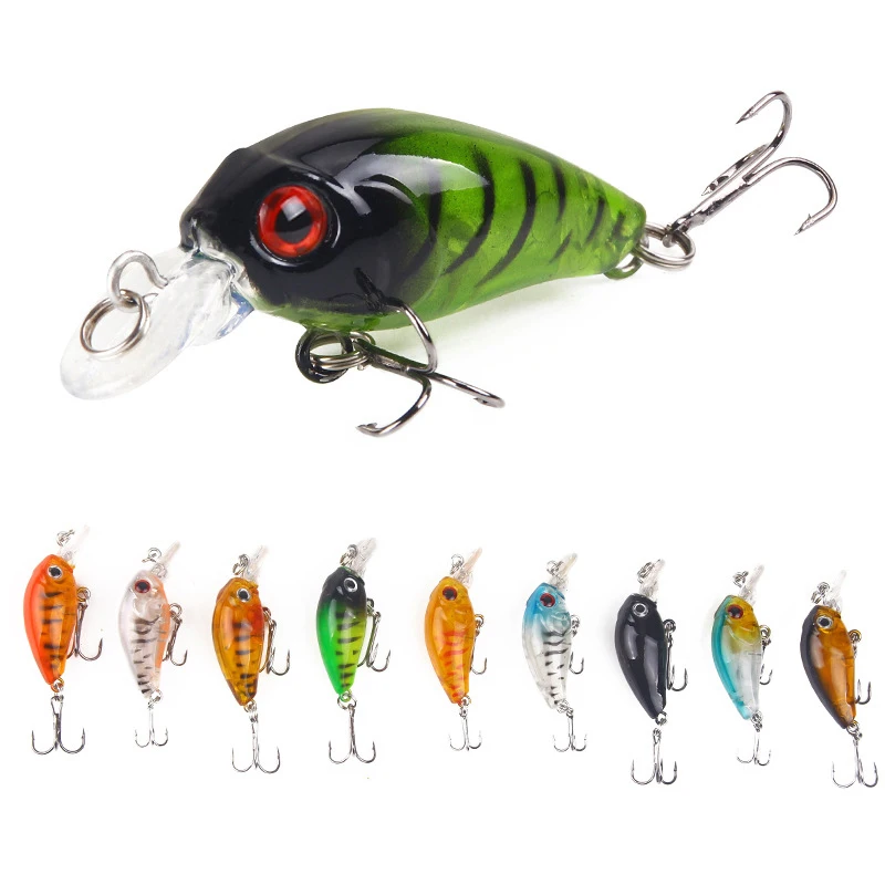

1PCS Black Minnow Crank 45mm 3.5g Artificial Hard Baits Jerkbait Tackle Good Treble Hooks Mini Crankbaits Fishing Lures for Pike