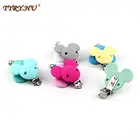 TYRY.HU 10 шт.лот зажим для соски детский силиконовый Прорезыватель для прорезывания зубов аксессуары для прорезывания Бусин DIY зажим для соски с цепочкой застежки для сосков