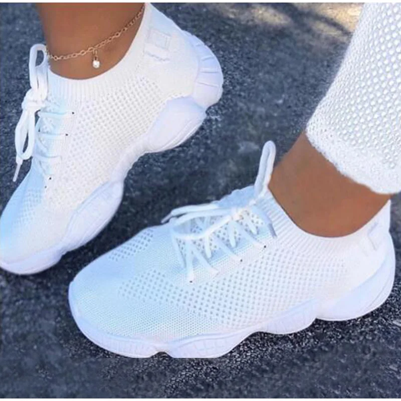 

Осенние кроссовки Женская сетчатая обувь на плоской подошве; Женская обувь на шнуровке; Повседневная женская обувь без застежек; Удобная ко...