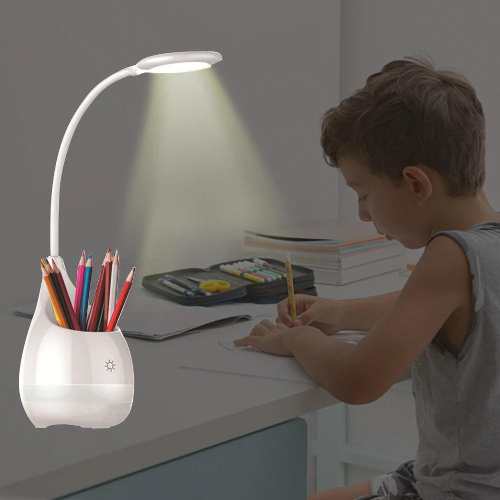 

Office Pen Holder Home Dimmable USB Charging LED Desk Lamp Student Dormitory Touch Sensor Multifunctional Table Eye Care Bedside