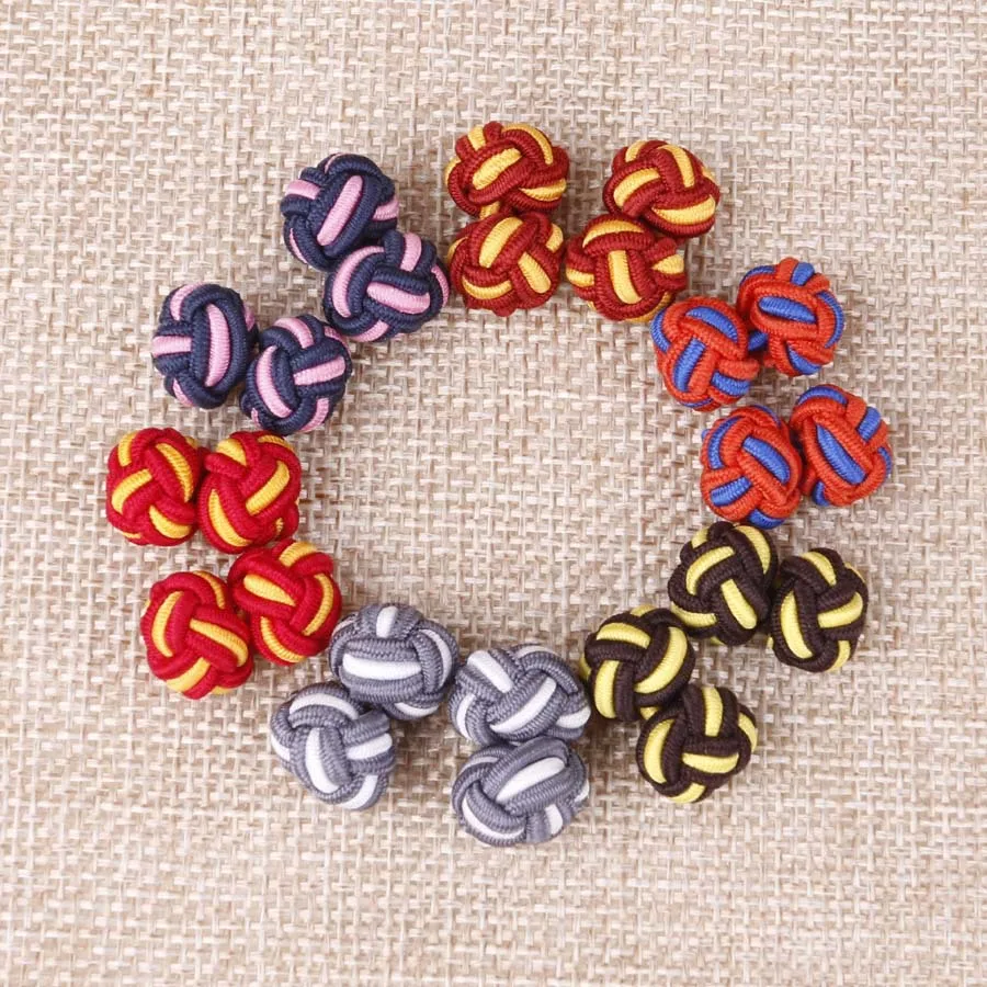 Linbaiway Новинка шелковые запонки узлы ручной работы эластичная двойная веревка