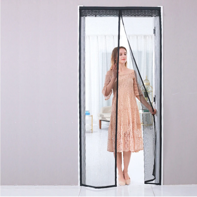 Tool-Free Magnetic Mosquito Net Summer Anti Bug Fly Door Curtains Mesh Automatic Closing Door Screen Magic Mesh Kitchen Screen