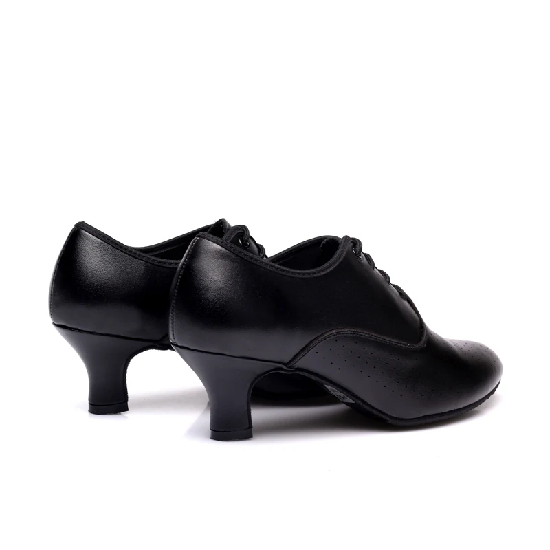 DKZSYIM Genuine Leather Modern Dance Shoes Women Girl's Ballroom Dancing Shoes Square Heel 5CM Rubber Soles Dance Shoe Close Toe