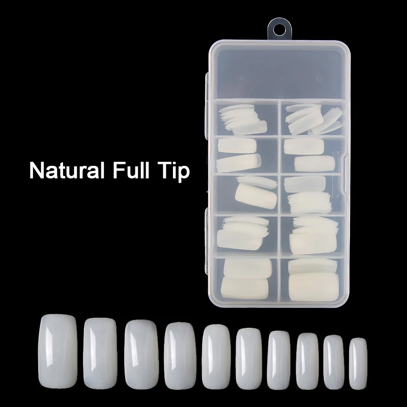 100 шт. накладные ногти натурального цвета в коробке|Накладные ногти| |