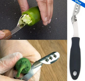 

Cayenne Pepper Corers Stainless Steel Serrated Seed Remover Kitchen Tool Vegetable Fruit Gadget Tools Cutter Slicer Chilli Tools