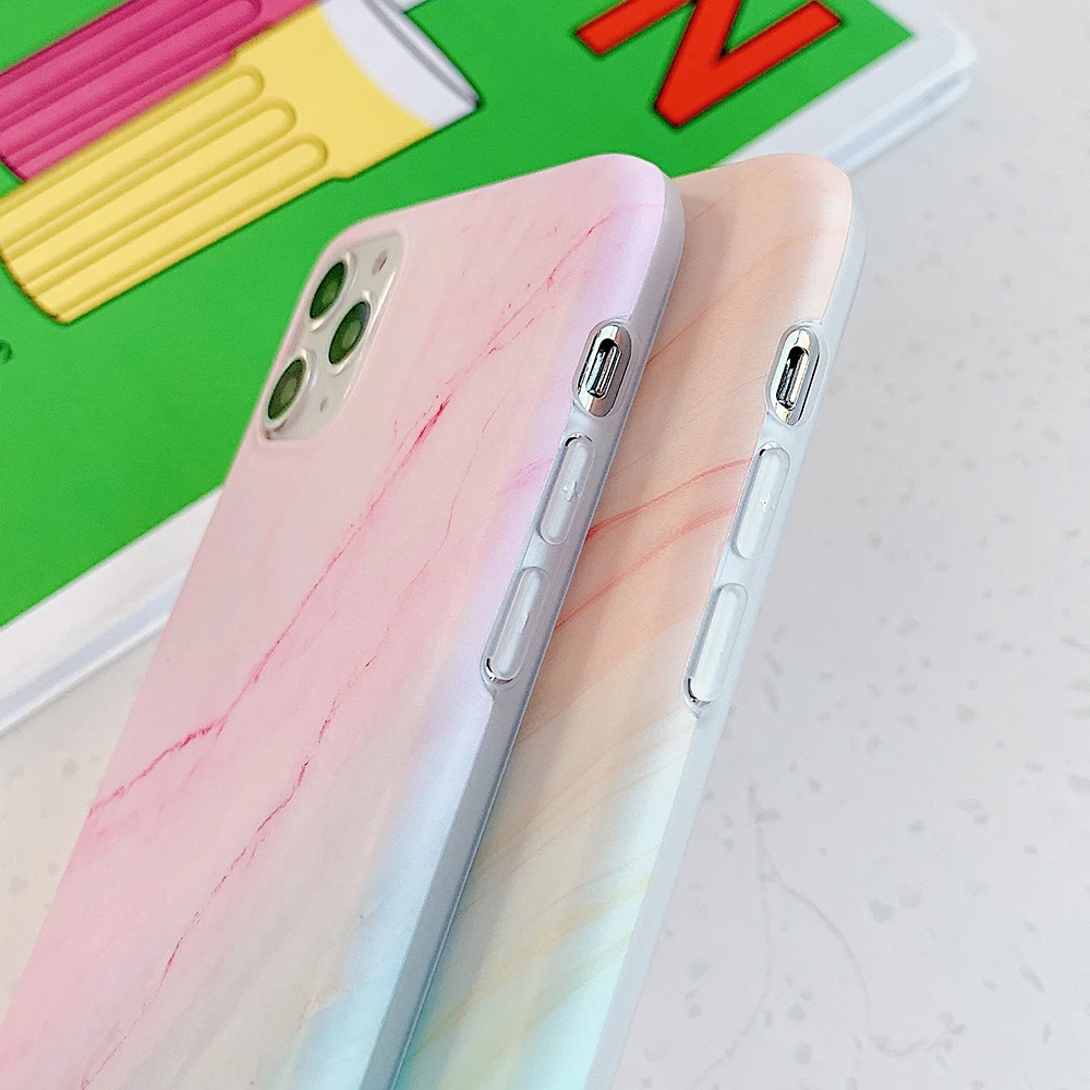 LOVECOM винтажный градиентный цветной мраморный чехол для телефона для iPhone 11 Pro Max XR XS Max 6 6S 7 8 Plus X Матовый Мягкий IMD чехол-накладка