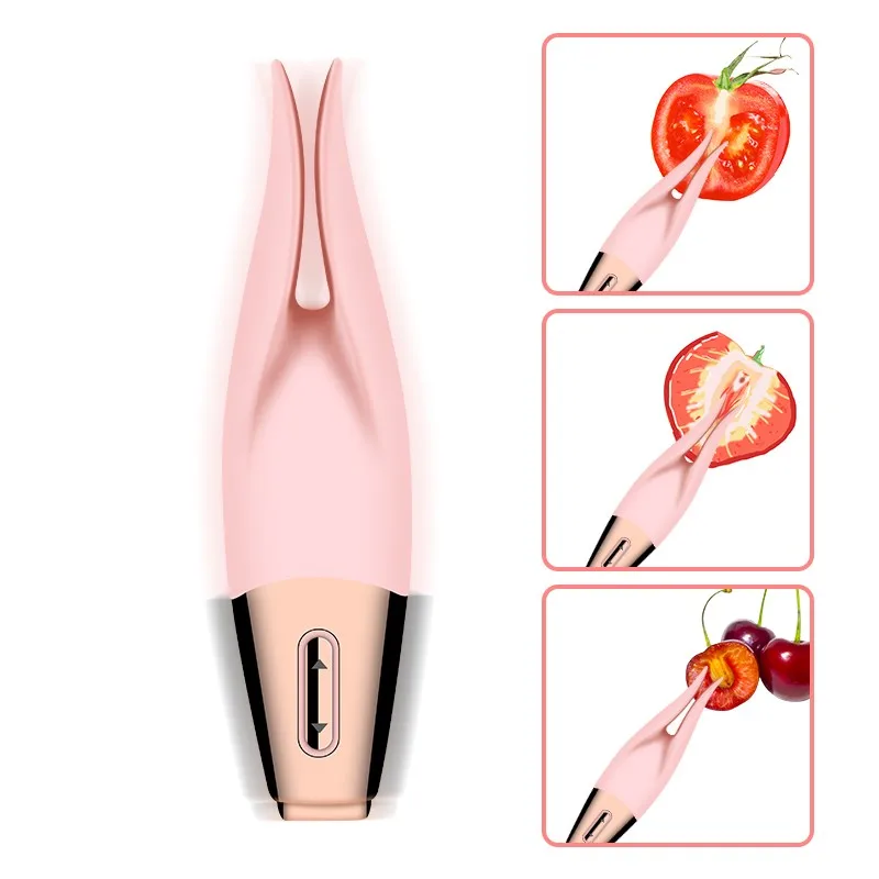 10 режимов вибратор силиконовый прыжки яиц язык Вибратор с зажимом соска клип AV