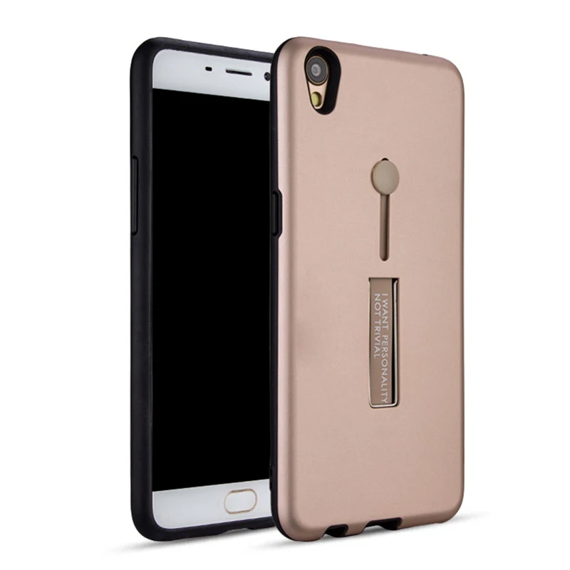 UPaitou противоударный чехол для OPPO F9 Pro F7 F5 Youth Lite F3 F1 Plus F1S чехол с металлическим кольцом и резиновой задней крышкой - Цвет: Rose Gold