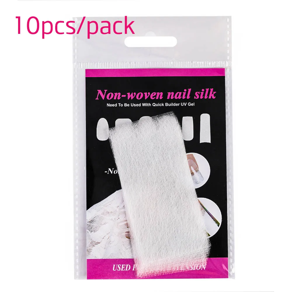 10pcs 100 шт Стекловолоконная форма для наращивания ногтей, волокнистые ногти, акриловые наконечники для ногтей, шелковое наращивание, инструмент для маникюра, салона - Color: 10pcs