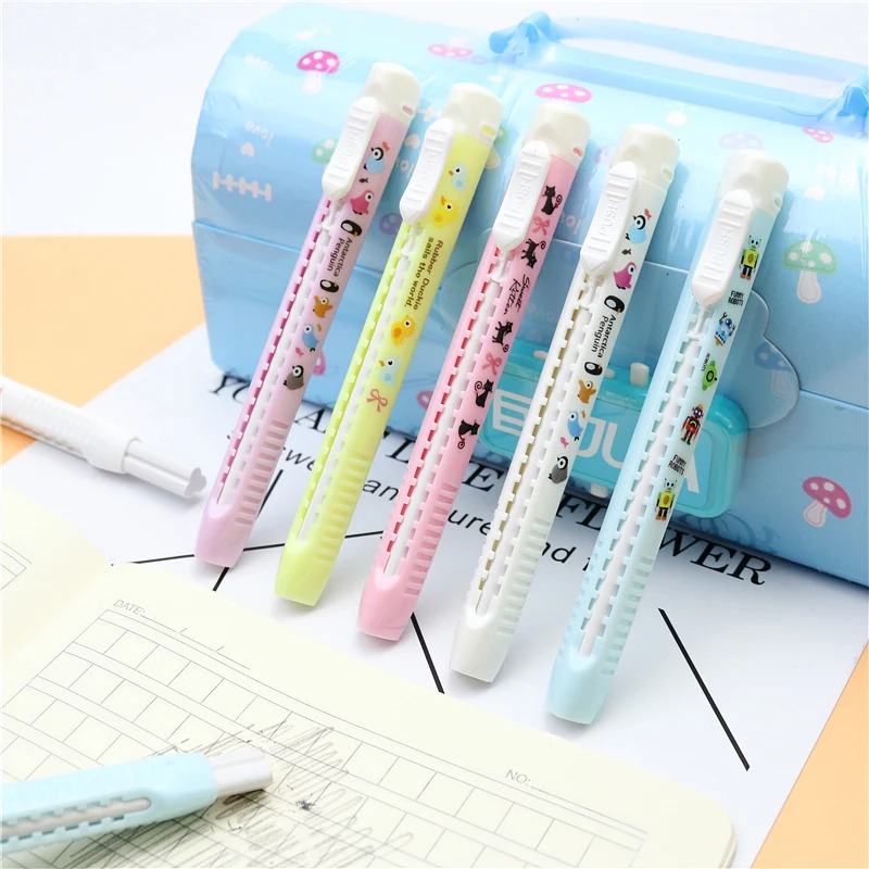 

1 шт. Телескопический ластик с нажимом, милый креативный треугольный ластик для учеников, Детские Канцелярские Принадлежности для обучения,...