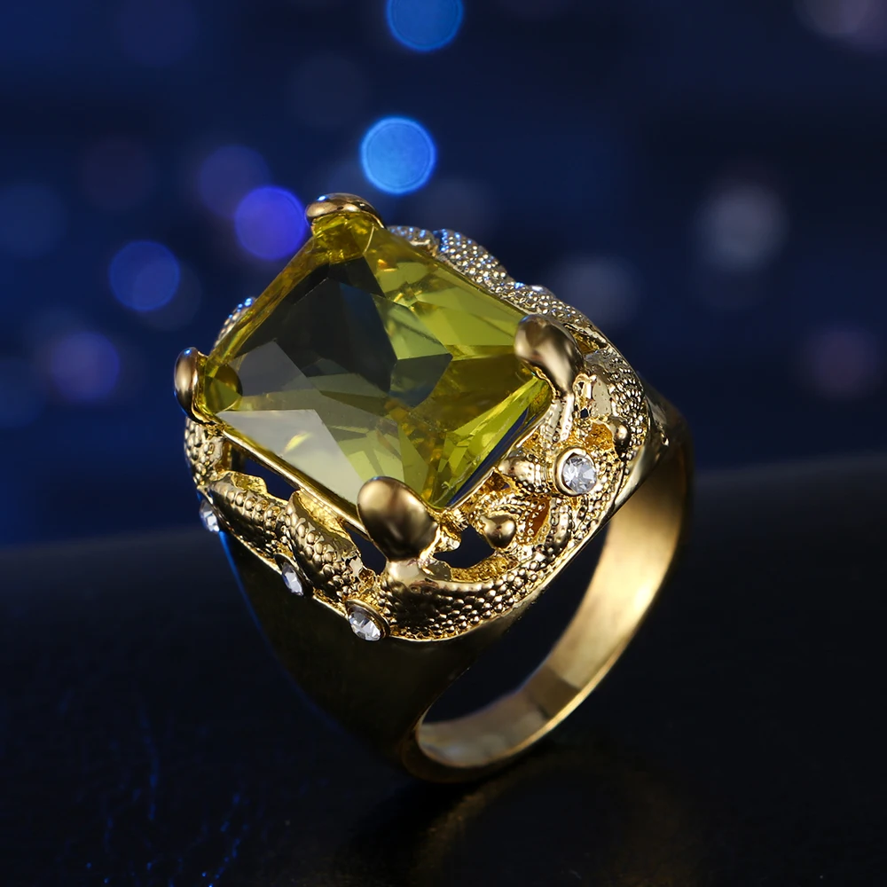 Новое квадратной формы с цирконом хрустальное кольцо свадебные украшения для