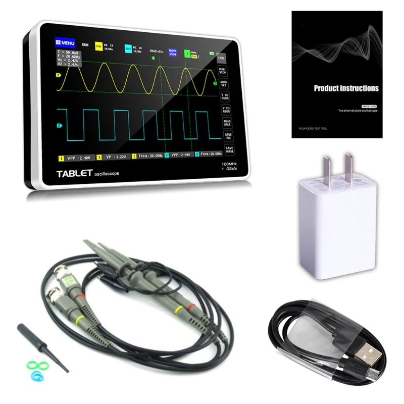 

1013D Dual Channel 100M Bandwidth 1GS Sampling Rate Digital Tablet Oscilloscope
