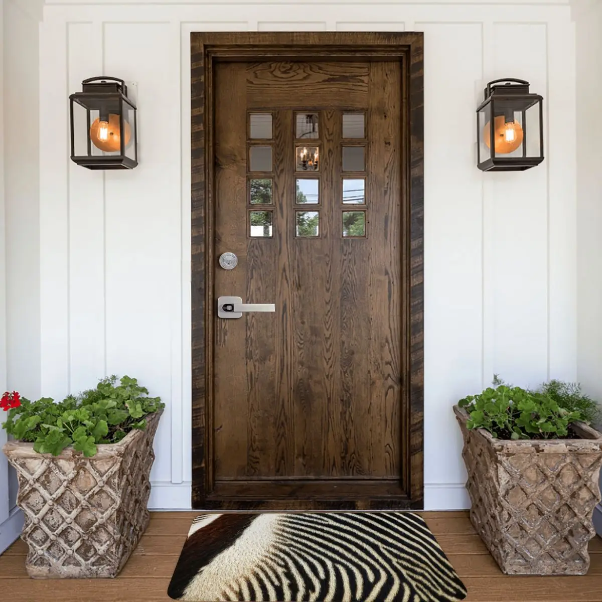 Напольный коврик Zebra с кабососом нескользящий ковер из полиэстера для ванной