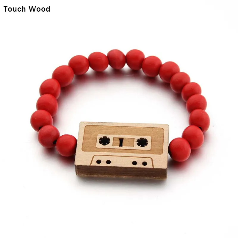 

Wooden magnetic pendant bracelet / tape hip-hop jewelry / wholesale dropshipping