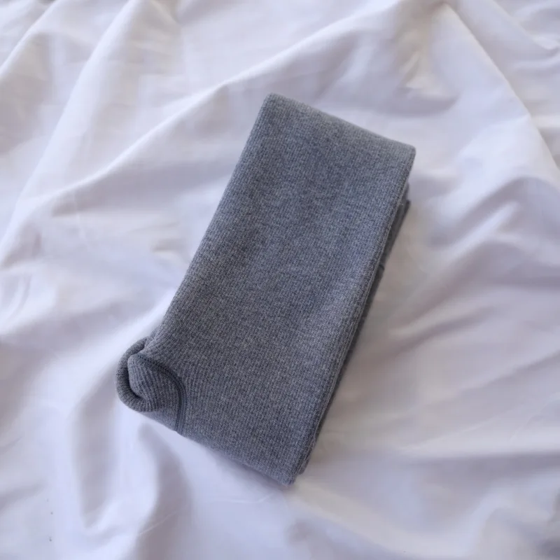 Gray-blue Зимние теплые колготки из плотного флиса, эластичные полосатые колготки из овечьей шерсти, женские колготки больших размеров, эластичные колготки, чулки - Цвет: Gray-blue