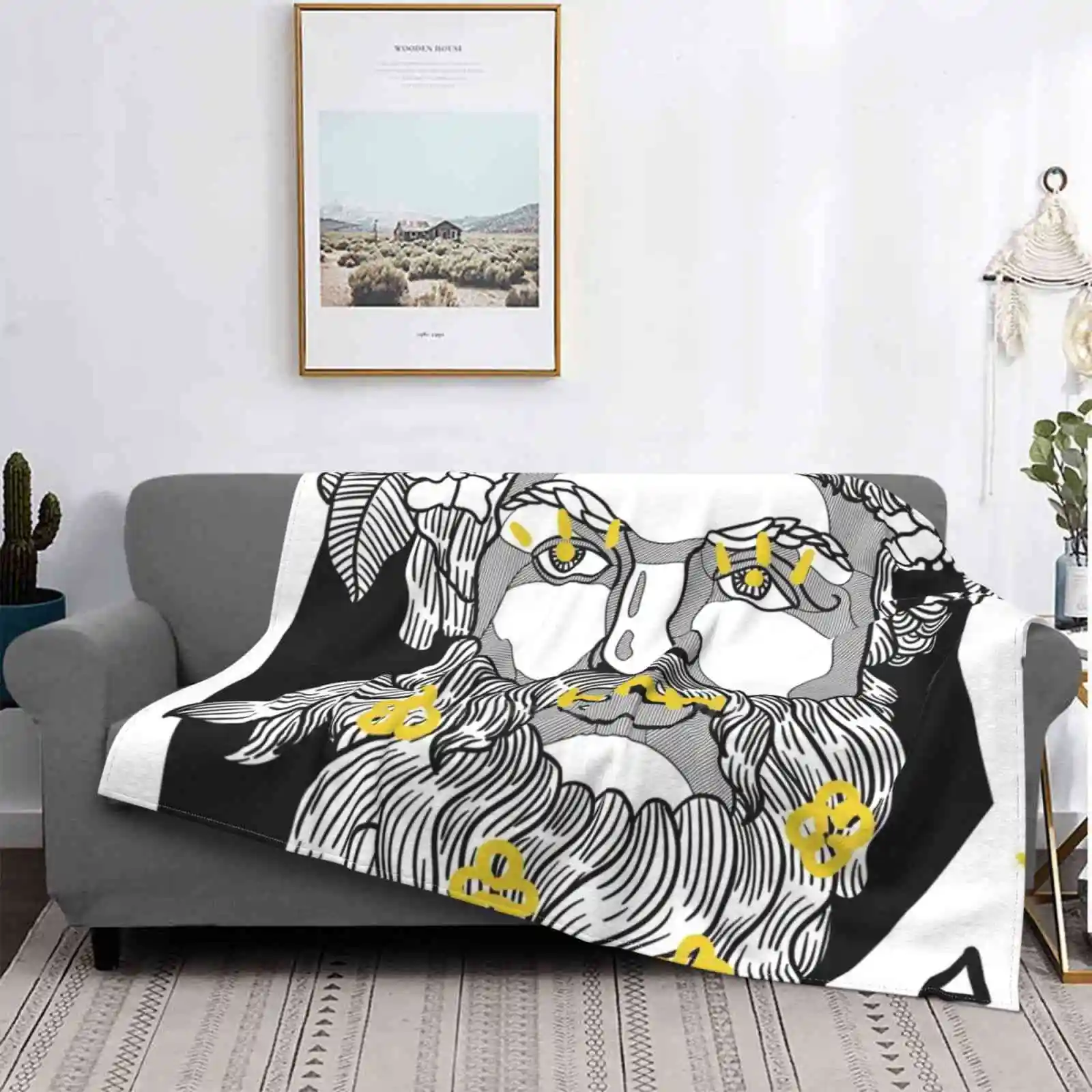 Zeus. Векторная иллюстрация статуи с геометрической формой. Легкое мягкое