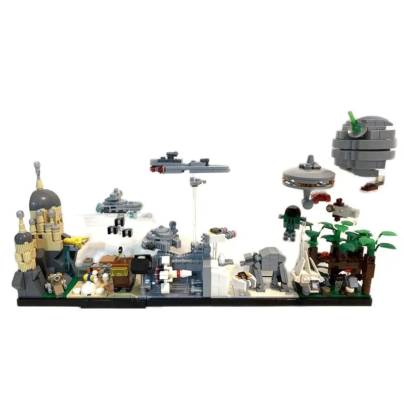 

Конструктор Moc серии архитектуры, замок Skyline, набор строительных блоков для Star of Space Wars, городские блоки Tatooine, игрушки для детей, подарок для д...