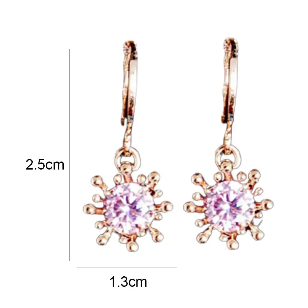 

2Pcs/Set Women Flower Rhinestone Inlaid Pendant Necklace Earrings Party Jewelry