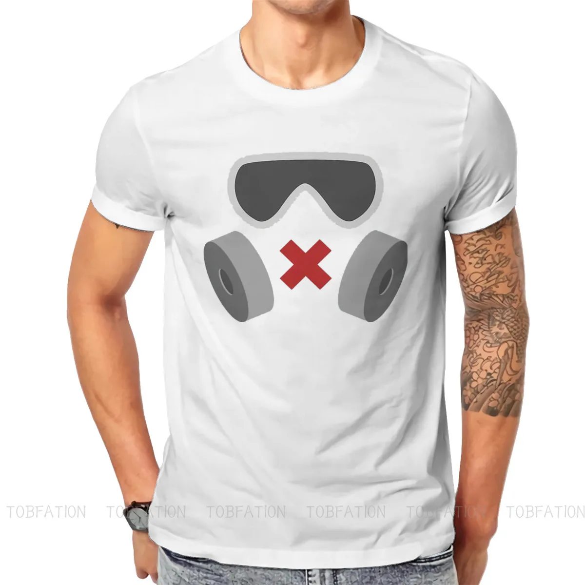 

Футболка мужская без названия «Радуга шесть осады», Готическая рубашка для подростков в стиле Харадзюку, топы, свободная хлопковая Футболк...