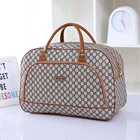 Коричневая клетчатая спортивная сумка из искусственной кожи, большой водонепроницаемый красочный вместительный Роскошный дизайнерский дорожный органайзер, чемодан для женщин