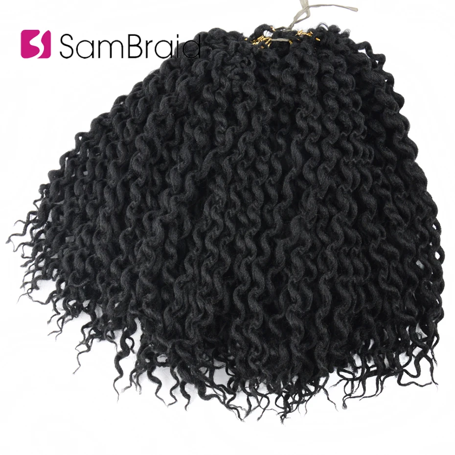 SAMBRAID Faux locs Curly вязание крючком волосы крючком косы 24 дюйм плетение волос наращивание синтетические волосы для женщин