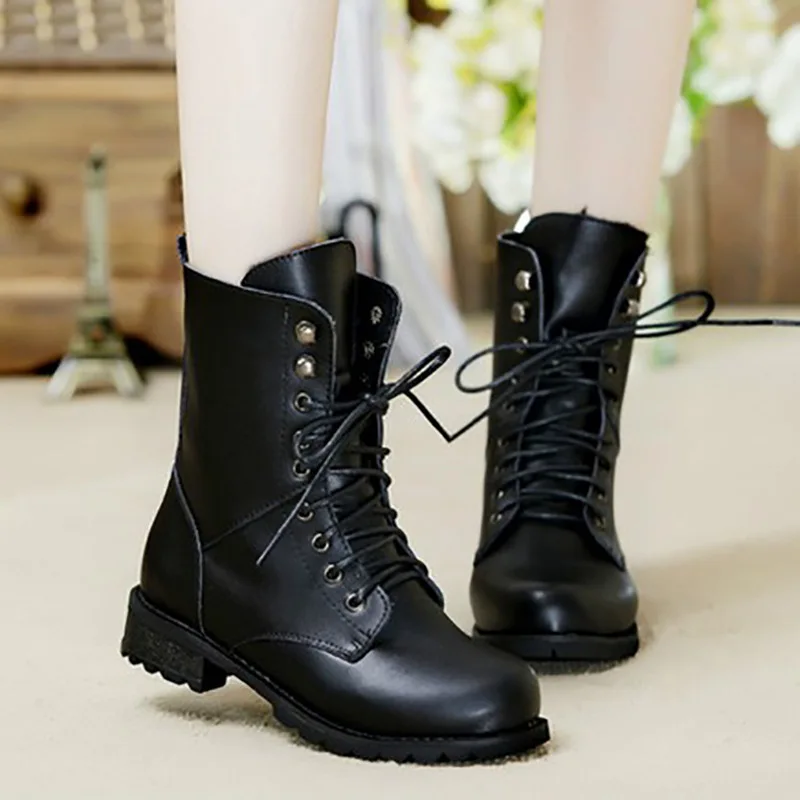 

Женские ботинки в байкерском стиле, винтажные осенние ботинки из искусственной кожи в стиле «панк», короткие байкерские ботинки, 569