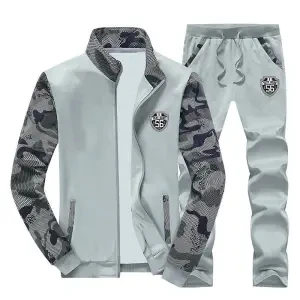 Autumn pure cotton sportswear men suit long sleeve fashion leisure clothing