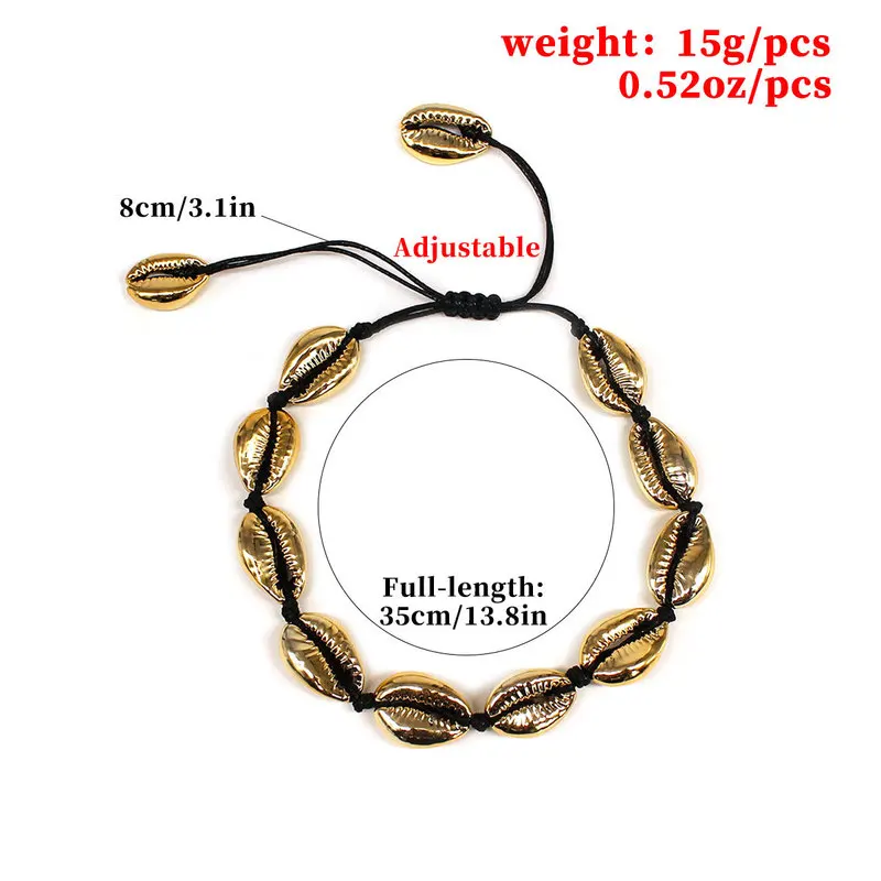 2019 летние пляжные золотые металлические оболочки женские браслеты для щиколотки